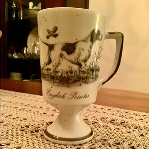 Vintage English pointer pedestal coffee mug